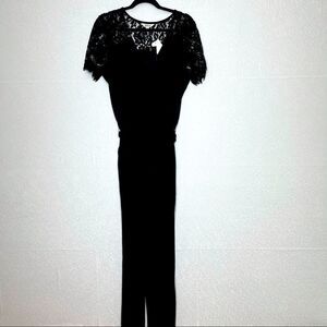 TAKARA Short Sleeve Lace Jumpsuit|Romper Black XL